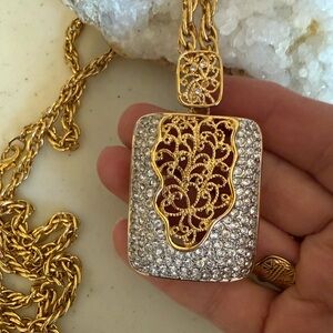 Luxurious Gold and Silver Filigree Necklace
